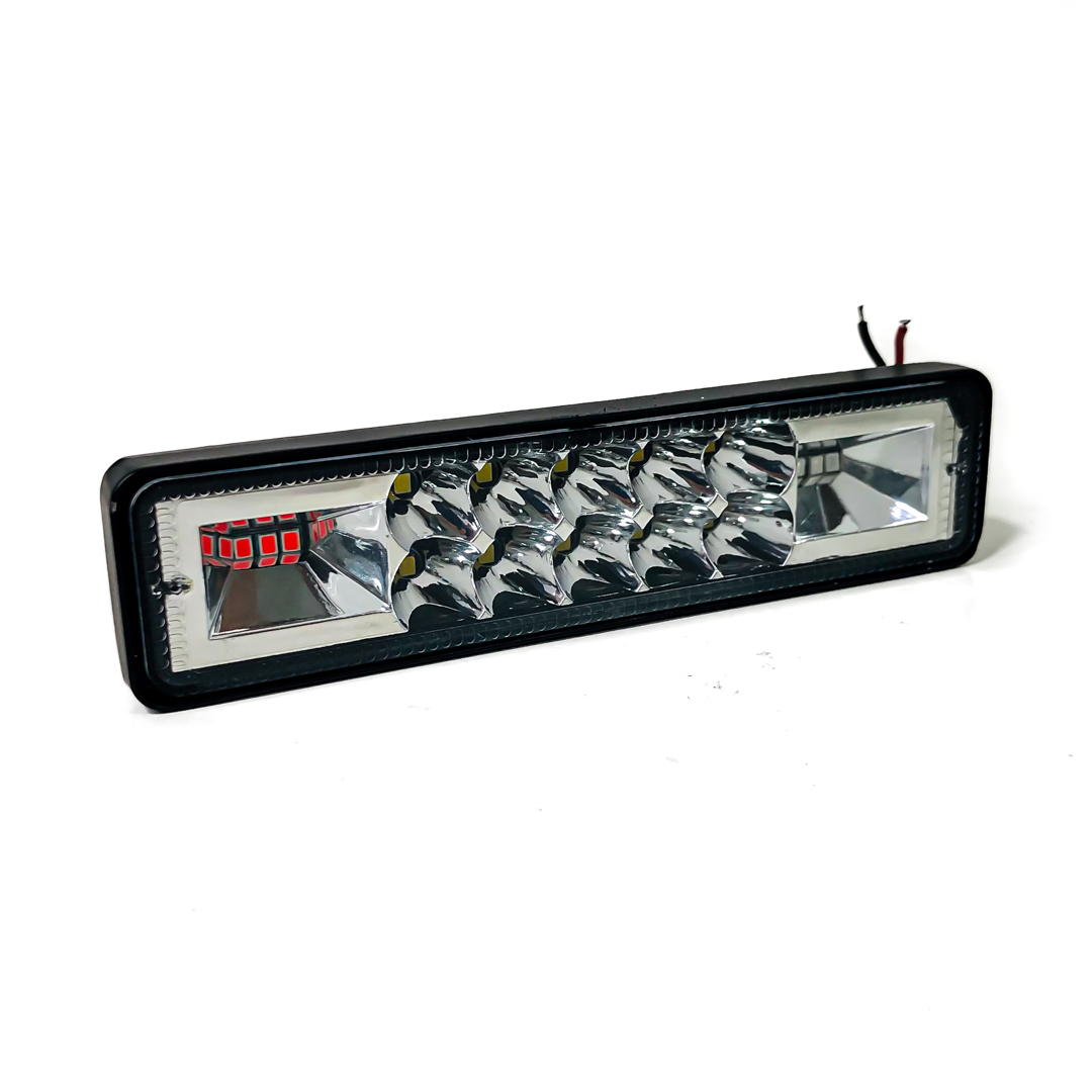 OFF ROAD FARO DE LED FARO DE LED RECTANGULAR - MICRO CHIP 18 LED BLANCO Y FUNCIONES AZUL/ROJO 15.5X4.3X4.1CM