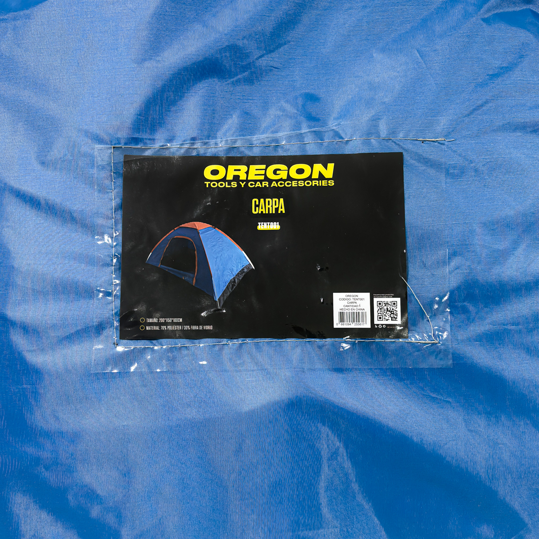 CARPA CAMPING GRUPAL MEDIDAS 2 MTS X 1,15 MTS X 1 MTS + POLYESTER - TELA OXFORD - FIBRA DE VIDRIO - 4