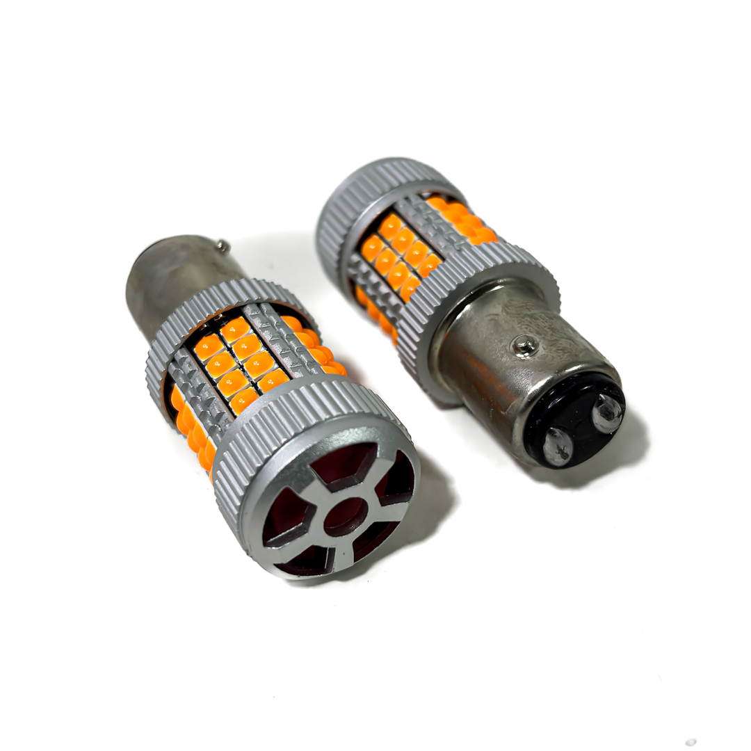 LED SENALIZACION CREE 1157 / 1034 P21/5W COLOR AMBAR - 24 WATTS SUPER CANBUS- 40 LED CREE - 12V/24V