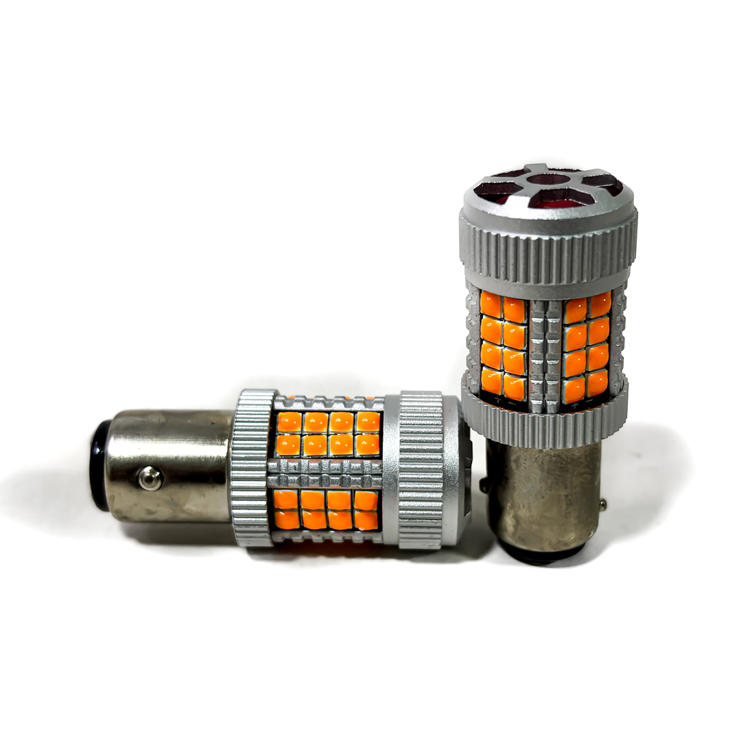 LED SENALIZACION CREE 1157 / 1034 P21/5W COLOR AMBAR - 24 WATTS SUPER CANBUS- 40 LED CREE - 12V/24V - 2