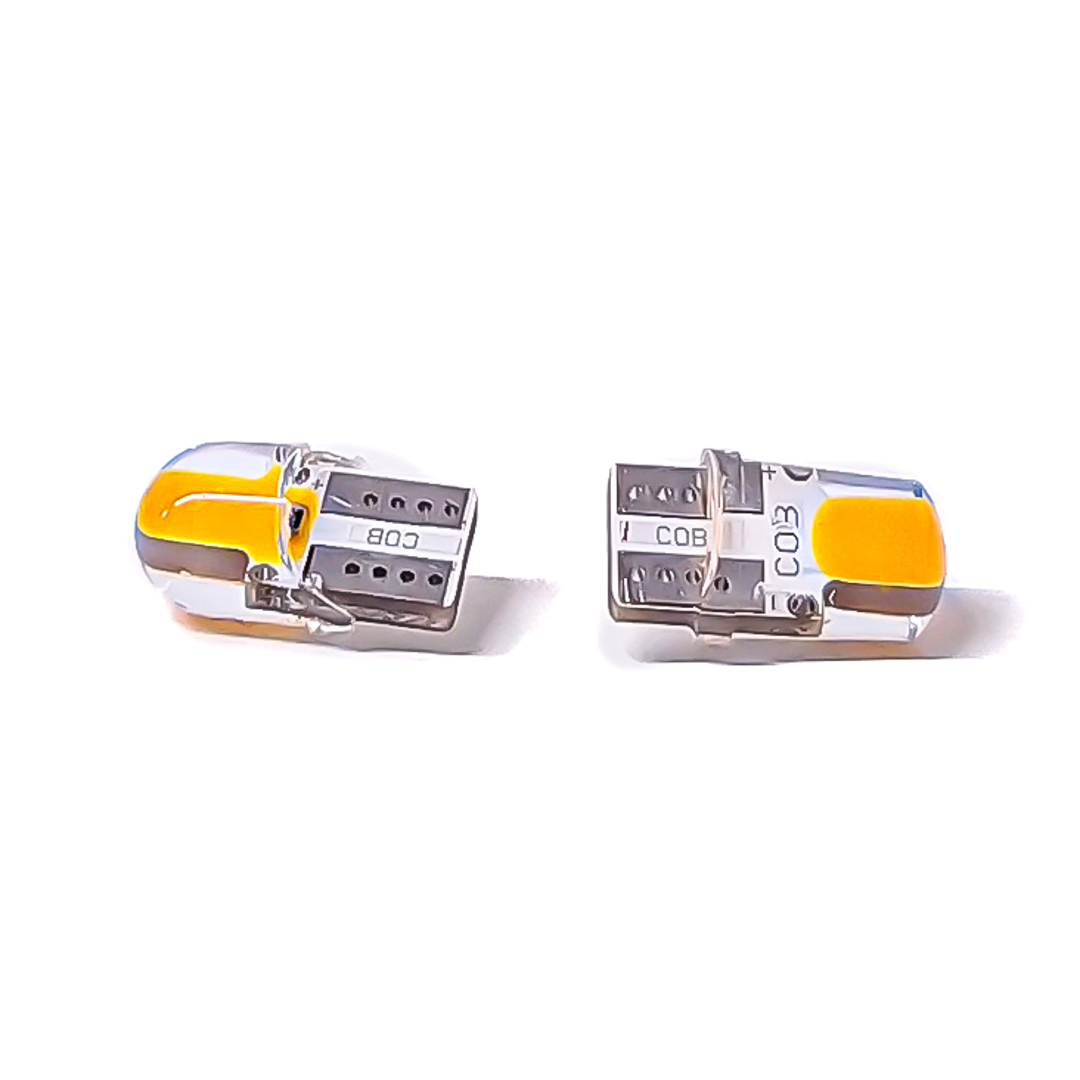 LED SEÑALIZACION SILICA BLISTER X 2 2821 - T10 - W5W LED COB MINI SILICONADO AMBAR 12V BLISTER X 2 UNIDADES CANTIDAD POR CAJA MASTER 1250 - 3