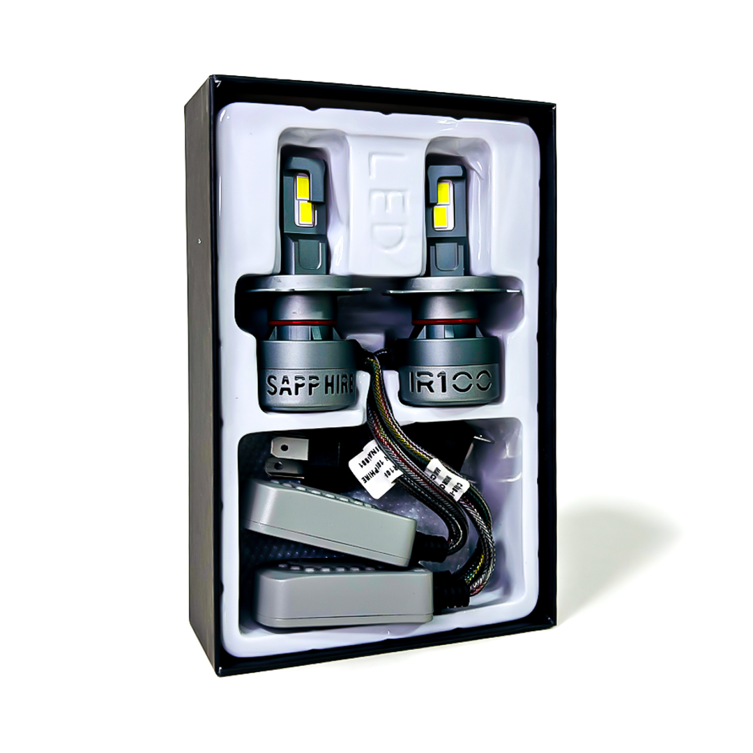 OFF ROAD KIT DE LED BLACK SAPPHIRE SUPER CANBUS H4 75 WATTS CON COOLER INTERNO  Y DRIVER EXTERNO - 4