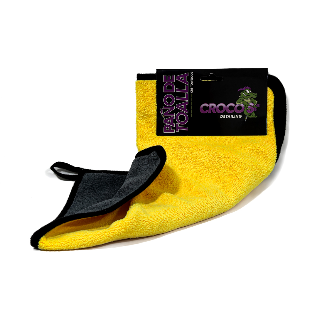 PAÑO DE TOALLA AMARILLO Y GRIS 600GSM 40CM * 40CM