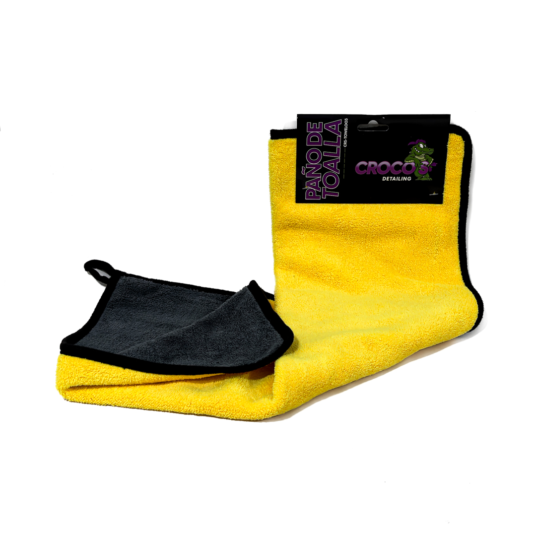PAÑO DE TOALLA AMARILLO Y GRIS 600GSM 40CM * 60CM