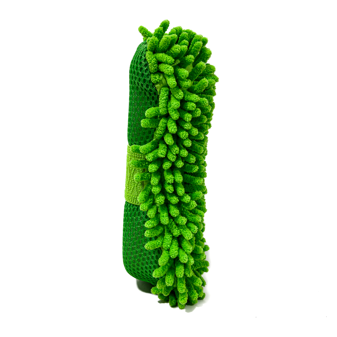 ESPONJA CON ELASTICO ESPONJA CHENILLE VERDE - 2