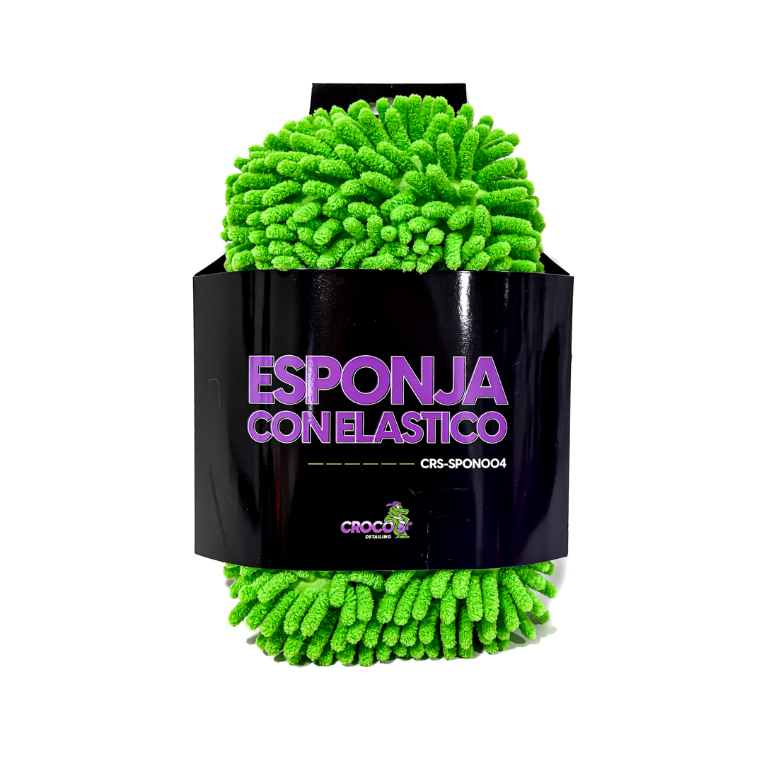 ESPONJA CON ELASTICO ESPONJA CHENILLE VERDE - 5