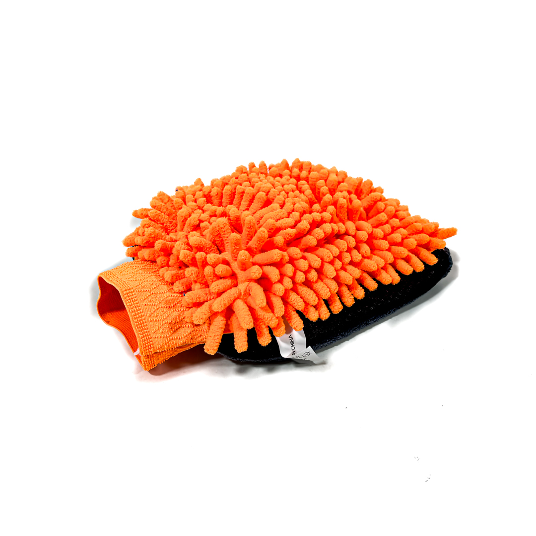ESPONJA MANOPLA GUANTE MANOPLA
CHENILLE + CORAL  NARANJA Y GRIS - 2