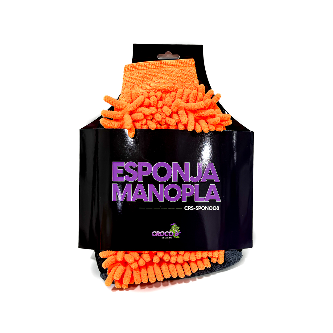 ESPONJA MANOPLA GUANTE MANOPLA
CHENILLE + CORAL  NARANJA Y GRIS - 4