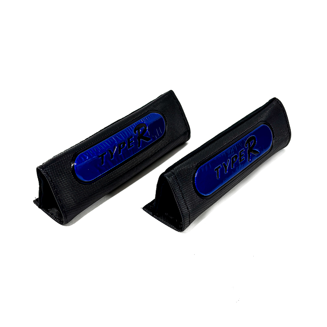 KIT CUBRE VOLANTE SIMPLE CUBRE VOLANTE 38MM + CUBRE CINTURON COLOR: NEGRO + AZUL - 4