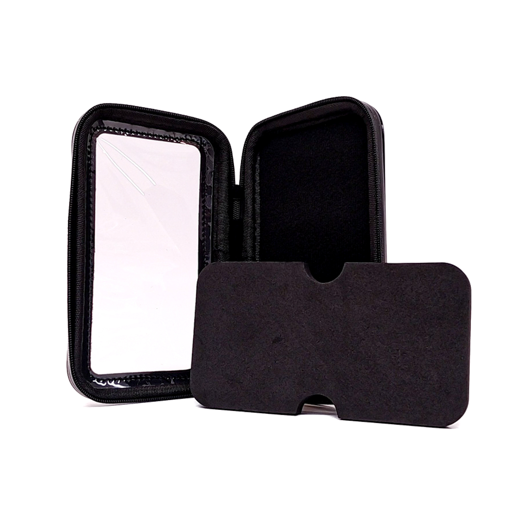 ACCESORIO PARA CELULAR SOPORTE DE CELULAR PARA BICICLETAS Y MOTOS SCOOTER CON CIERRE Y SCREEN PROTECTOR,  ENGANCHE A MANUBRIO Y ROTACION 360 GRADOS 5.3 PULGADAS COLOR NEGRO - 3