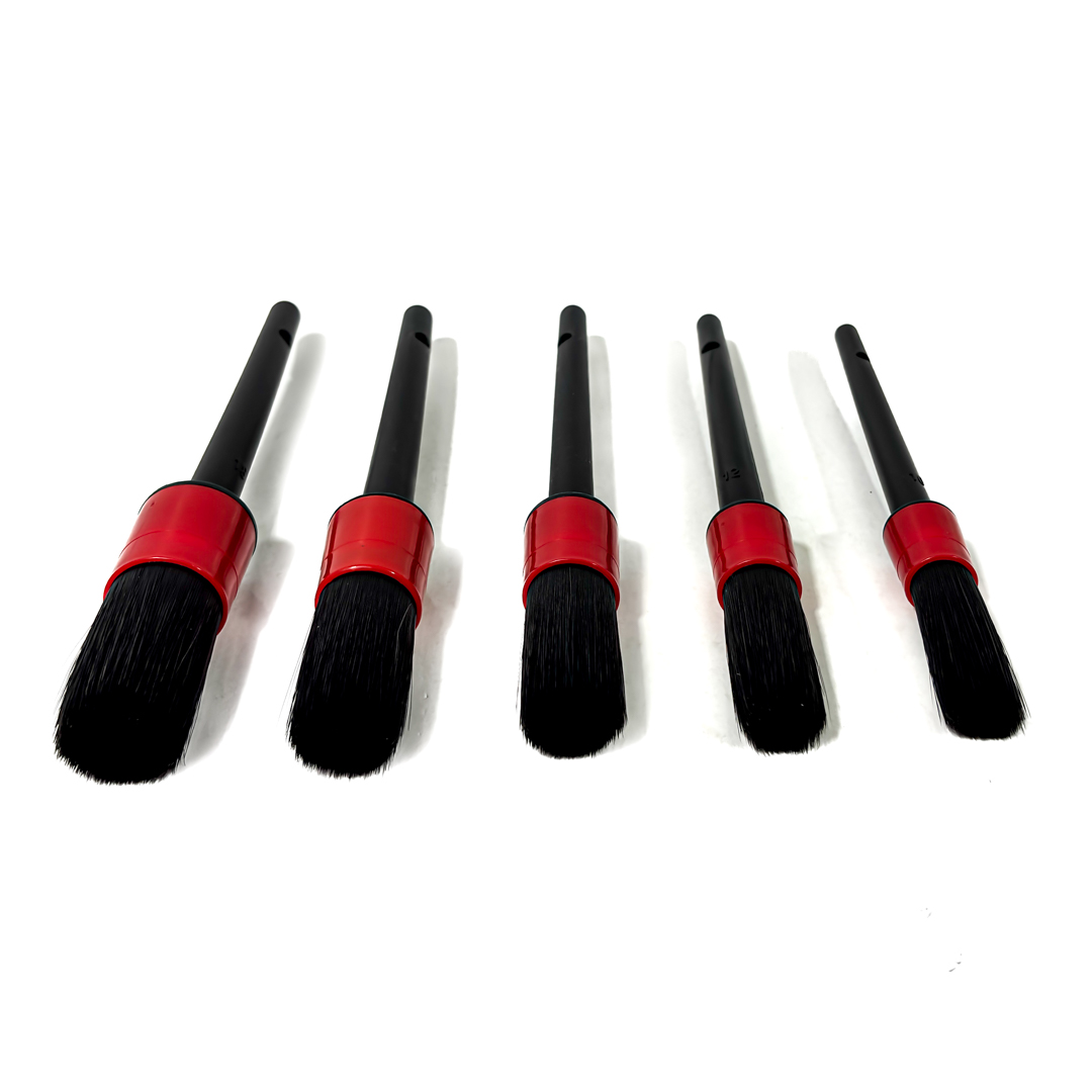 KIT DE CEPILLOS 5 PIEZAS COLOR NEGRO Y ROJO - 2