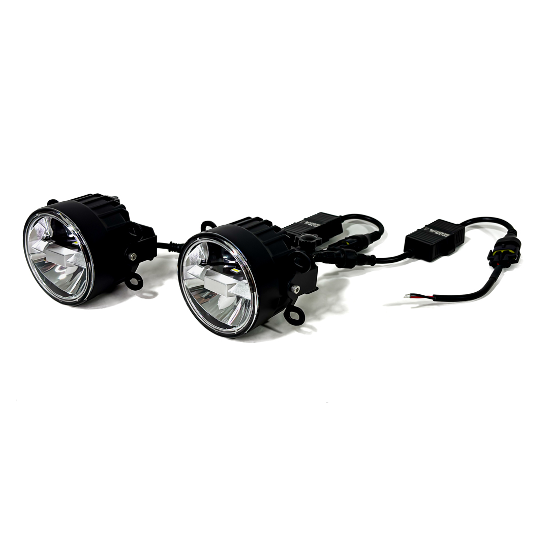 JUEGO DE FAROS ANTINIEBLA OFF ROAD UNIVERSAL 3" REDONDO CON BRACKETS COLOR BLANCO Y FUNCION AMARILLA ROMPENIEBLA 30 WATTS 12V / 24V - 2