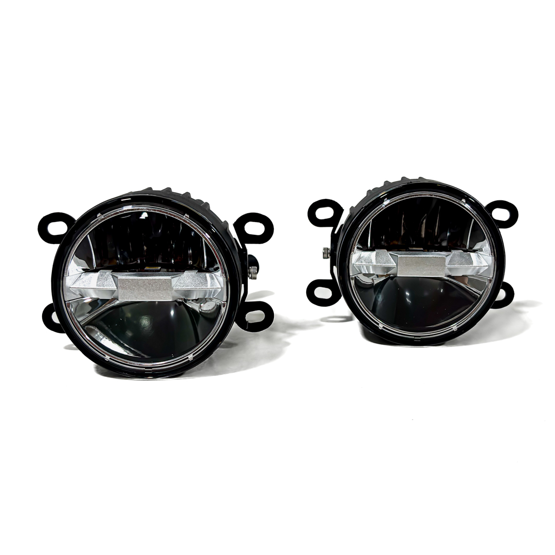 JUEGO DE FAROS ANTINIEBLA OFF ROAD UNIVERSAL 3" REDONDO CON BRACKETS COLOR BLANCO Y FUNCION AMARILLA ROMPENIEBLA 30 WATTS 12V / 24V - 4