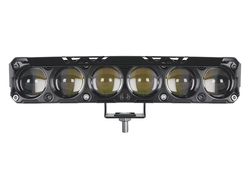 OFF ROAD FARO DE LED UNIVERSAL RECTANGULAR SEXTUPLE (6) LUPA COLOR BLANCO Y AMBAR 12V / 24V MEDIDAS