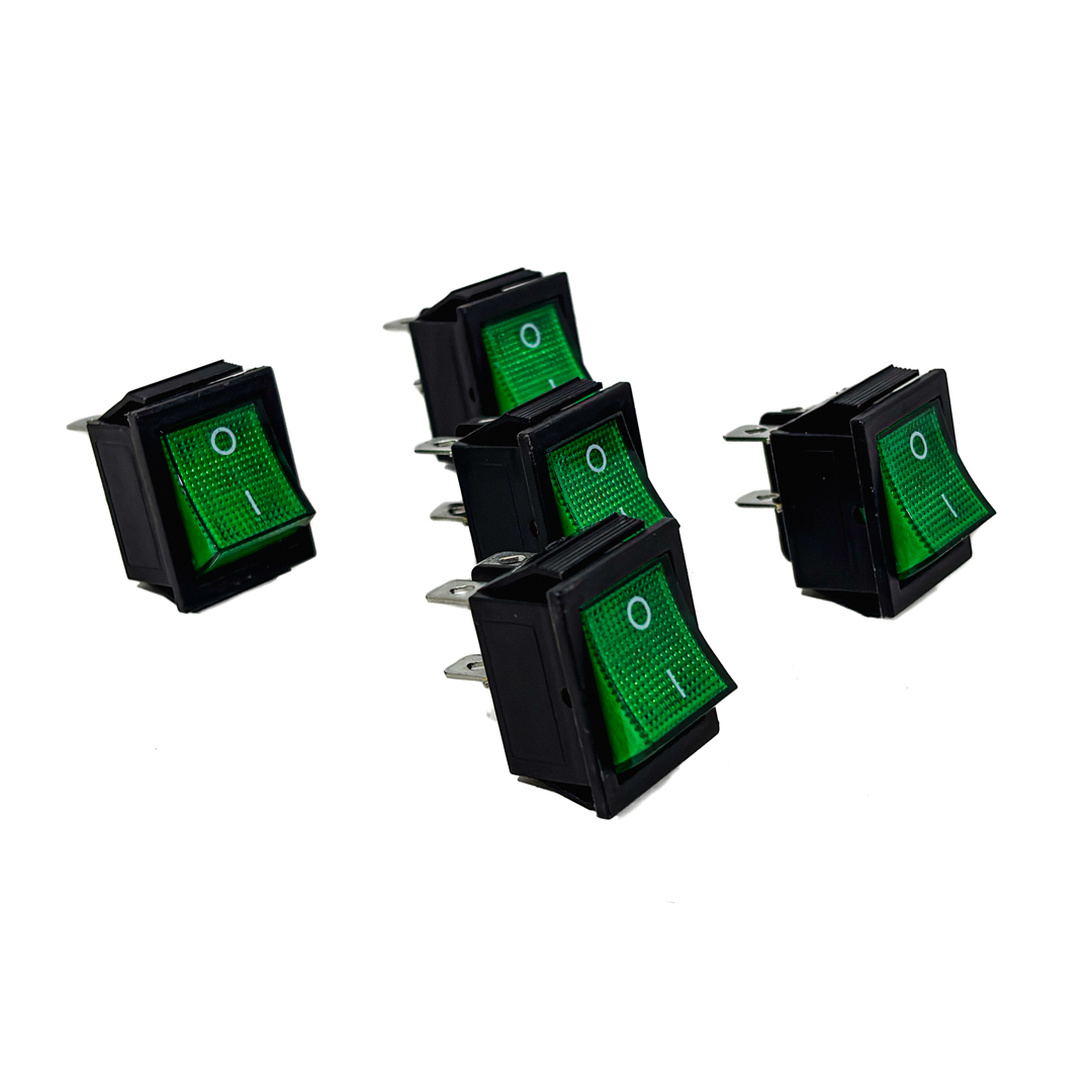 INTERRUPTOR BASCULANTE INTERRUPTOR BASCULANTE 12V-24V - 4 PIN ENCENDIDO APAGADO CON BARRERA INFERIOR INDICADOR LED: AMBAR