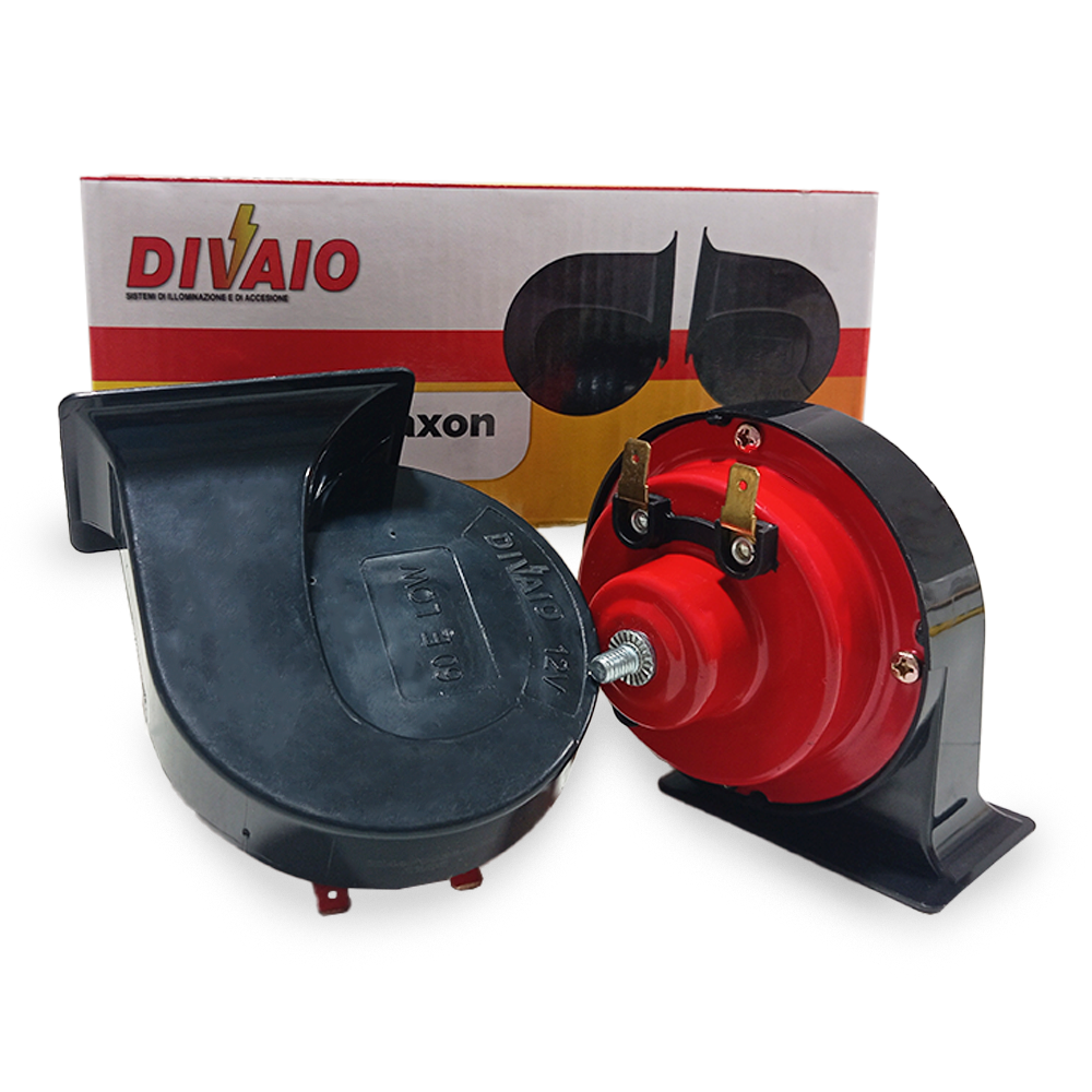 BOCINA TIPO KLAXON CARACOL 2 TERMINALES  VOLTAJE12V ENVASE POR JUEGO DIAMETRO 90MM CANTIDAD POR CAJA MASTER 30 - 7