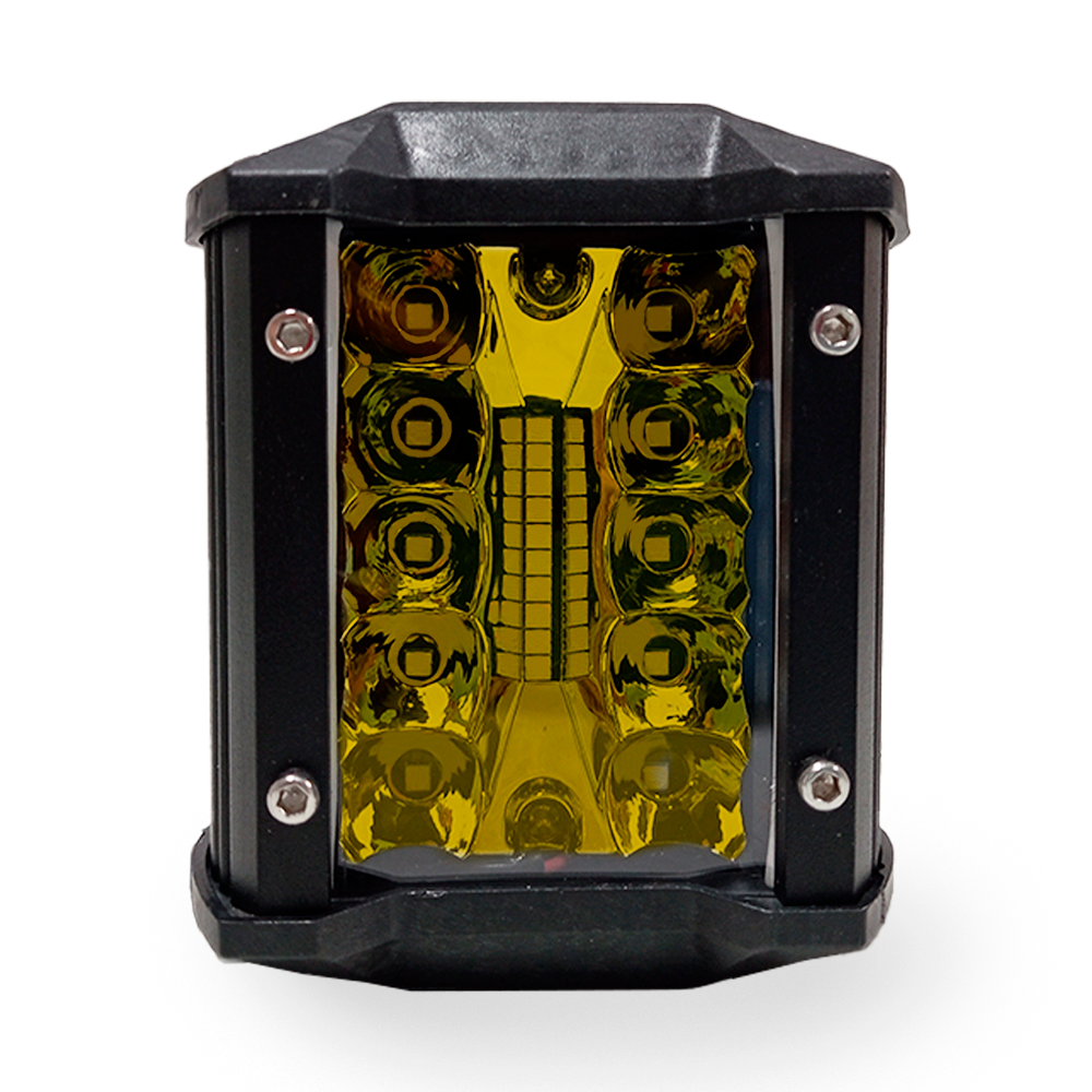 OFF ROAD BARRA DE LED MAX RECTA BARRA DE LED DE 18 WATTS CON TIRA DISPLAY 3030 SMD  -  9.8 CM DE LARGO COLOR AMBAR 12V / 24V - CARCAZA DE ALUMINIO - HAZ DE LUZ SPOT (CODIGO ANTERIOR: BAR9918AMB) - 5