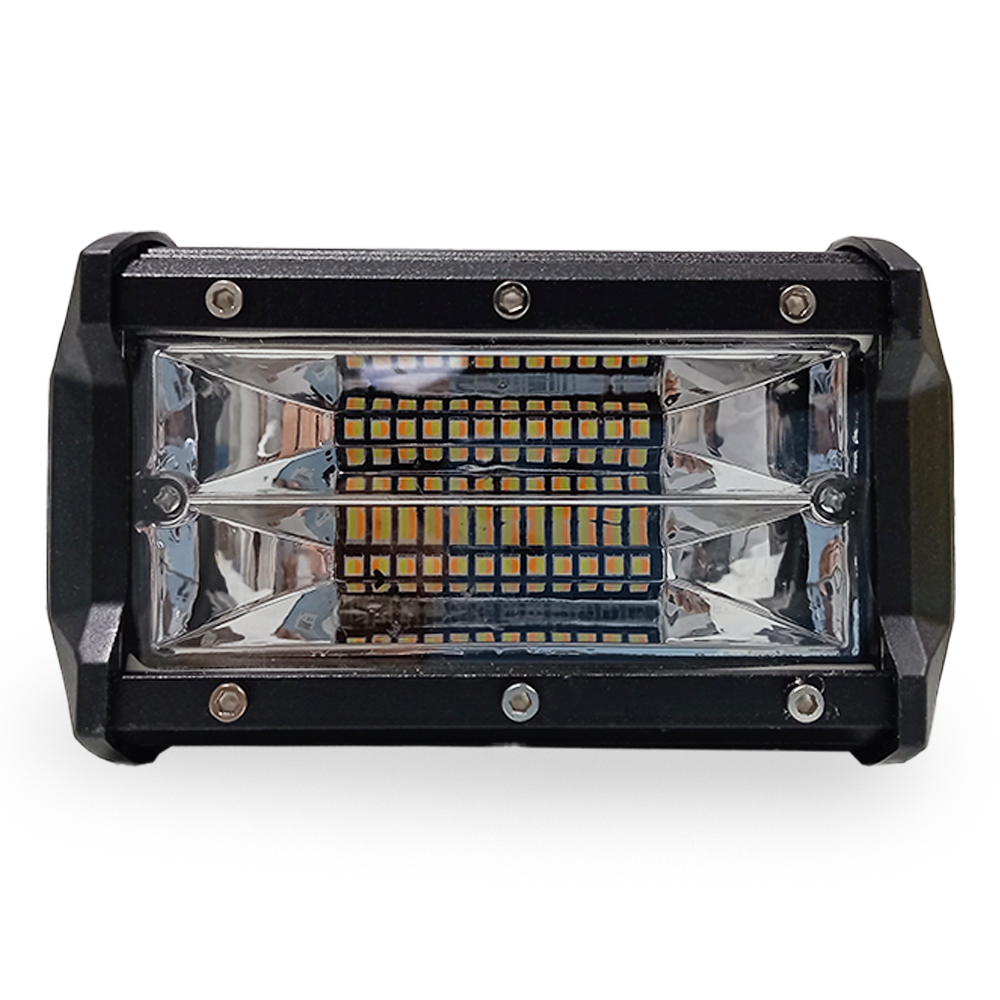 OFF ROAD BARRA DE LED PLUS RECTA BARRA DE LED DE 72 WATTS CON DISPLAY 3030 SMD ILMUNIACION  - 13.5 CM DE LARGO COLOR BLANCO + AMBAR - CARCAZA DE ALUMINIO - HAZ DE LUZ SPOT - 4