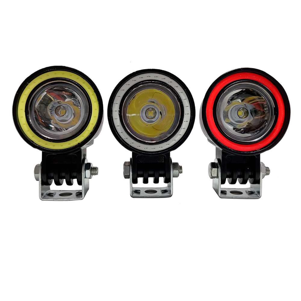 OFF ROAD FARO DE LED UNIVERSAL LUZ LED BLANCA ESTABLE CON OJO DE ANGEL BLANCO CON FUNCION FLASH 9V-36V 1 LED - 18 WATTS  MEDIDAS 53*80*53(mm) - 7