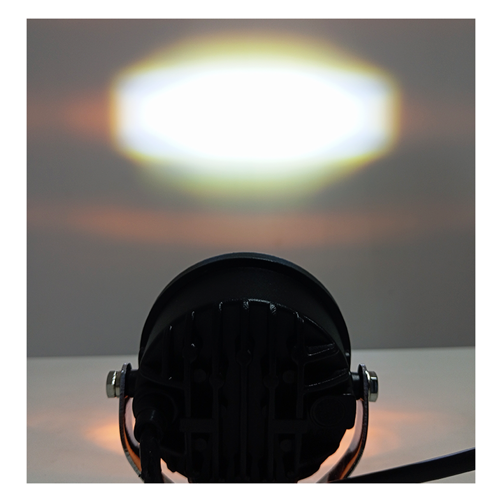 OFF ROAD FARO DE LED UNIVERSAL LUZ LED BLANCA ESTABLE CON OJO DE ANGEL DAYTIME RUNNING AZUL Y GIROS AMBAR 9V-36V 1 LED - 40 WATTS  MEDIDAS 3.5 " - 10