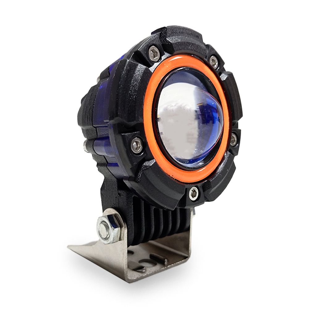 OFF ROAD FARO DE LED UNIVERSAL LUZ LED BLANCA ESTABLE CON FUNCION FLASH Y OJO DE ANGEL ROJO 9V-36V 1 LED - 40 WATTS  MEDIDAS 60*75(mm) - 6