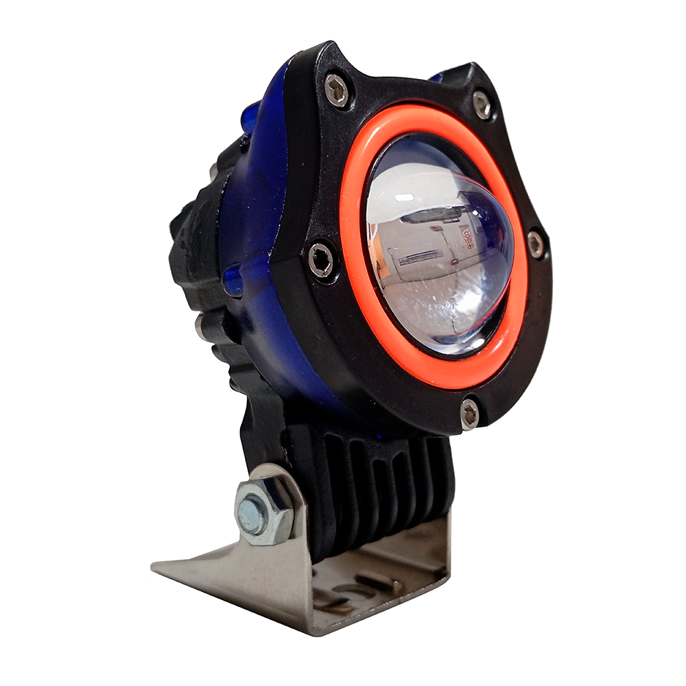OFF ROAD FARO DE LED UNIVERSAL LUZ LED BLANCA ESTABLE CON FUNCION FLASH Y OJO DE ANGEL ROJO 9V-36V 1 LED - 40 WATTS  MEDIDAS 58*60*100 (mm) - 5