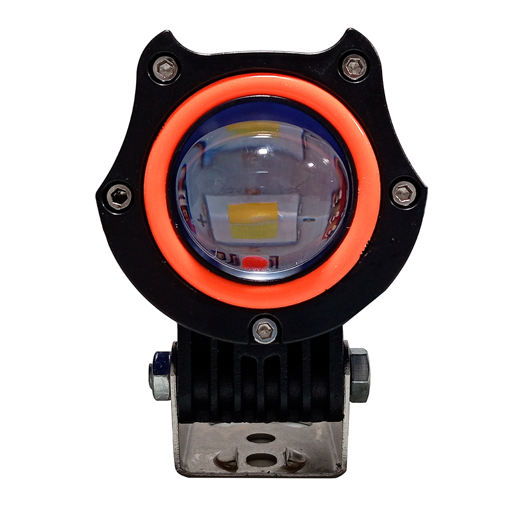 OFF ROAD FARO DE LED UNIVERSAL LUZ LED BLANCA ESTABLE CON FUNCION FLASH Y OJO DE ANGEL ROJO 9V-36V 1 LED - 40 WATTS  MEDIDAS 58*60*100 (mm) - 6