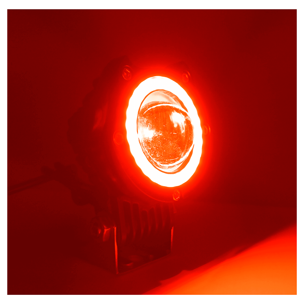OFF ROAD FARO DE LED UNIVERSAL LUZ LED BLANCA ESTABLE CON FUNCION FLASH Y OJO DE ANGEL ROJO 9V-36V 1 LED - 40 WATTS  MEDIDAS 58*60*100 (mm) - 9