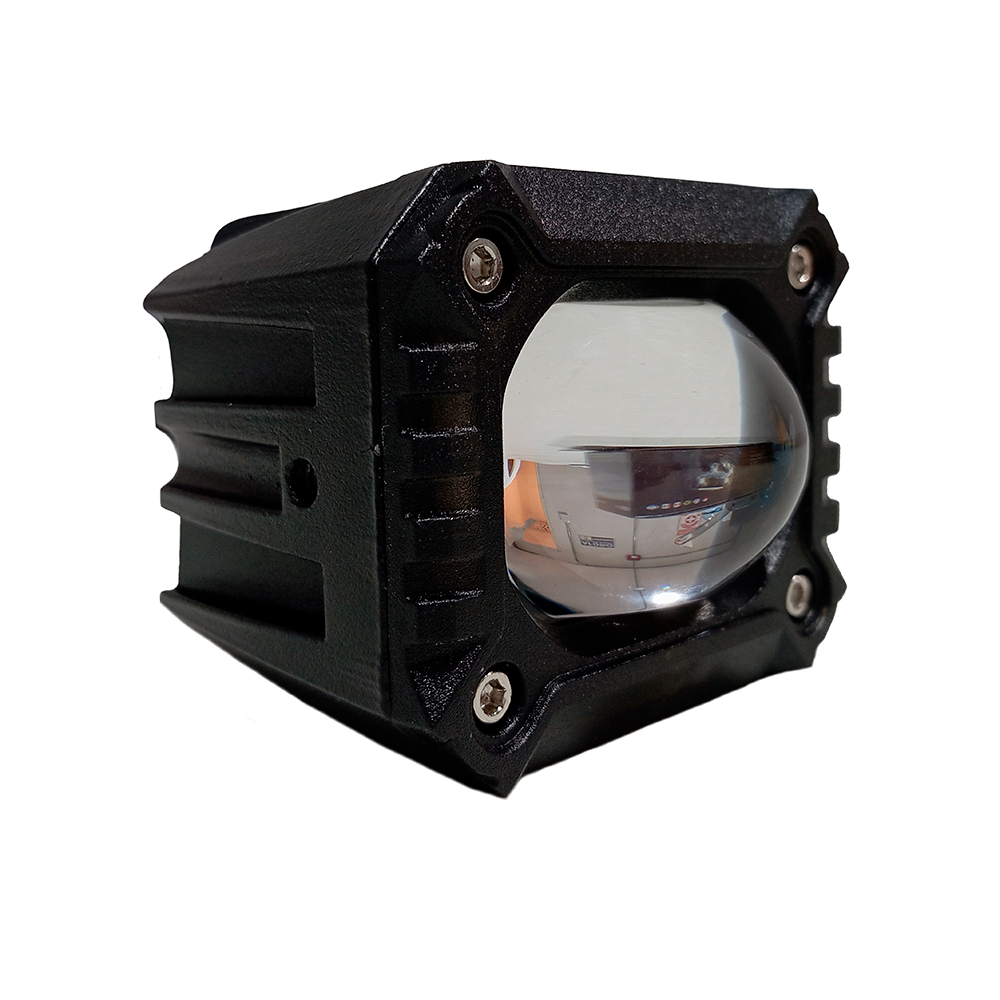 OFF ROAD FARO DE LED UNIVERSAL LUZ LED BLANCA Y AMBAR ESTABLE CON OJO DE ANGEL DAYTIME RUNNING ROJO Y ARO ROJO 9V-36V 1 LED - 40 WATTS  MEDIDAS 59*77*88 (mm) - 7