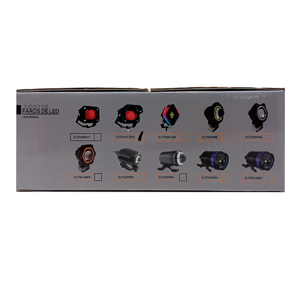 OFF ROAD FARO DE LED UNIVERSAL LUZ LED BLANCA Y AMBAR ESTABLE CON OJO DE ANGEL DAYTIME RUNNING ROJO Y ARO BLANCO 9V-36V 1 LED - 40 WATTS  MEDIDAS 59*77*88 (mm) - 9