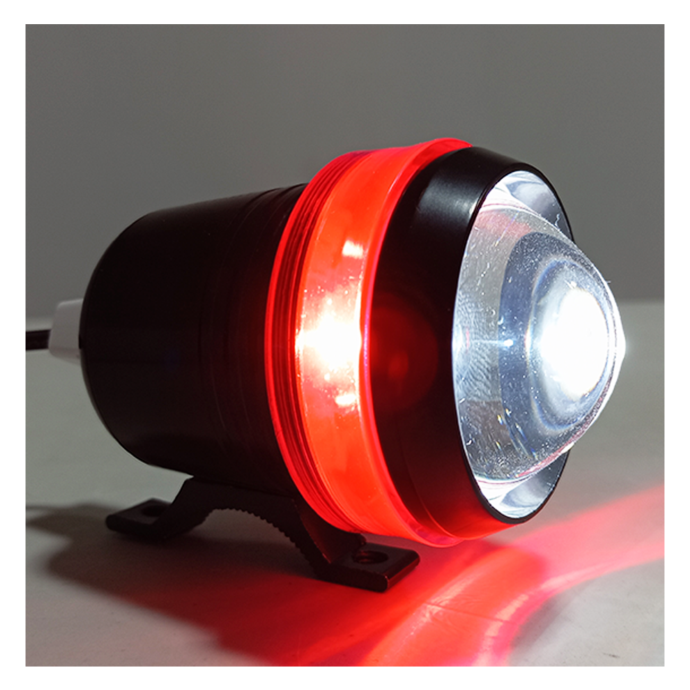 OFF ROAD FARO DE LED UNIVERSAL LUZ LED BLANCA ESTABLE CON FUNCION FLASH Y ARO ROJO 9V-36V 1 LED - 20 WATTS  MEDIDAS 110*65 (mm) - 9