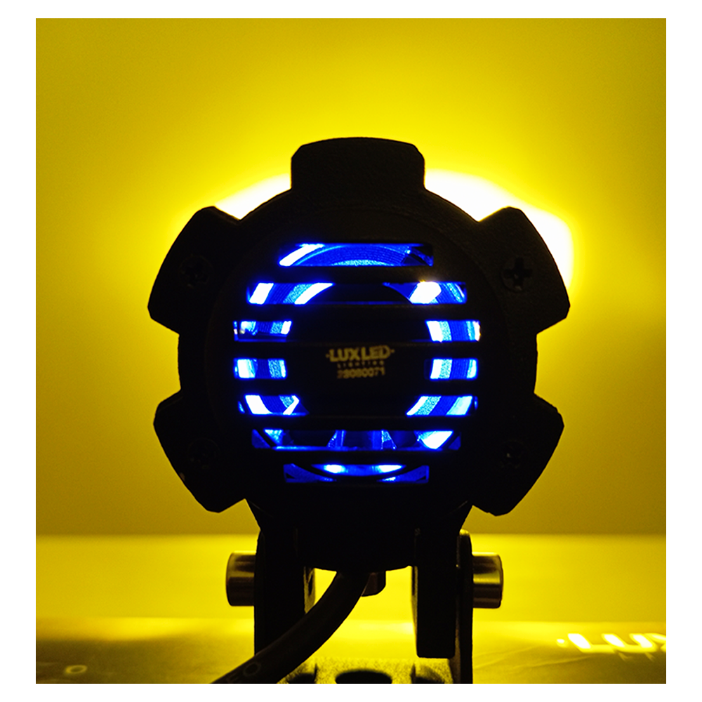 OFF ROAD FARO DE LED UNIVERSAL LUZ LED BLANCA Y AMBAR ESTABLE CON CAMBIO DE LUZ Y FUNCION FLASH 9V-36V 1 LED - 18 WATTS - JUEGO DE 2 UNIDADES MEDIDAS 64.5 * 66 * 48 (mm) - 8
