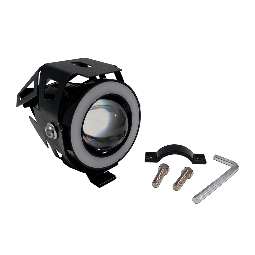 OFF ROAD FARO DE LED UNIVERSAL LUZ LED BLANCA ESTABLE CON FUNCION FLASH Y OJO DE ANGEL AZUL, ROJO, VIOLETA, VERDE Y ROSA 9V-36V 1 LED - 30 WATTS  MEDIDAS 120*61*30 (MM) - 7