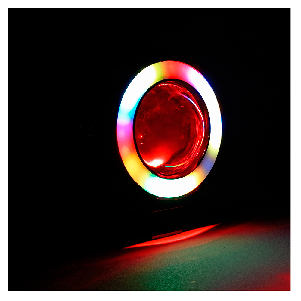 OFF ROAD FARO DE LED UNIVERSAL LUZ LED BLANCA ESTABLE CON FUNCION FLASH Y OJO DE ANGEL AZUL, ROJO, VIOLETA, VERDE Y ROSA 9V-36V 1 LED - 30 WATTS  MEDIDAS 120*61*30 (MM) - 8