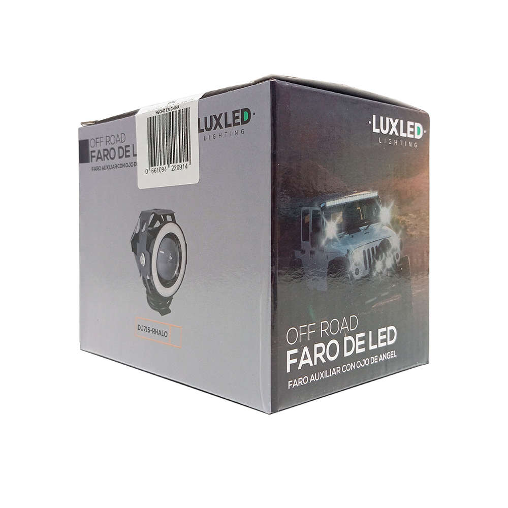 OFF ROAD FARO DE LED UNIVERSAL LUZ LED BLANCA ESTABLE CON FUNCION FLASH Y OJO DE ANGEL AZUL, ROJO, VIOLETA, VERDE Y ROSA 9V-36V 1 LED - 30 WATTS  MEDIDAS 120*61*30 (MM) - 10