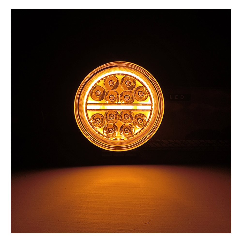 OFF ROAD FARO DE LED UNIVERSAL FARO DE LED CIRULAR - 47 LED 141W BLANCO CON OJO DE ANGEL DRL BLANCO  10.8X2X11CM 12V A 36VV - 10