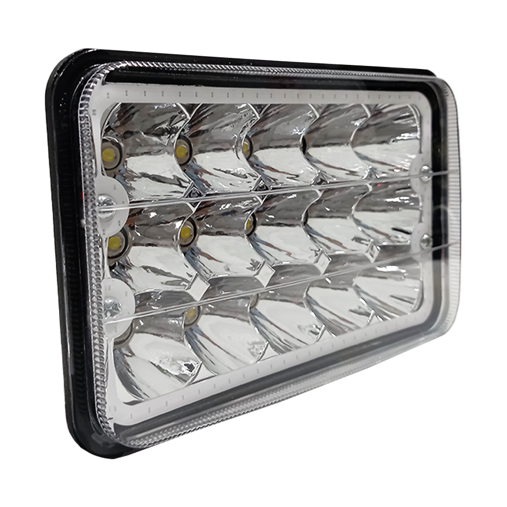 OFF ROAD FARO DE LED UNIVERSAL LUZ LED BLANCA CON FUNCION ALTA Y BAJA Y OJO DE ANGEL AZUL 9V-36V 15 LED - 45 WATTS  MEDIDAS 5" - 7