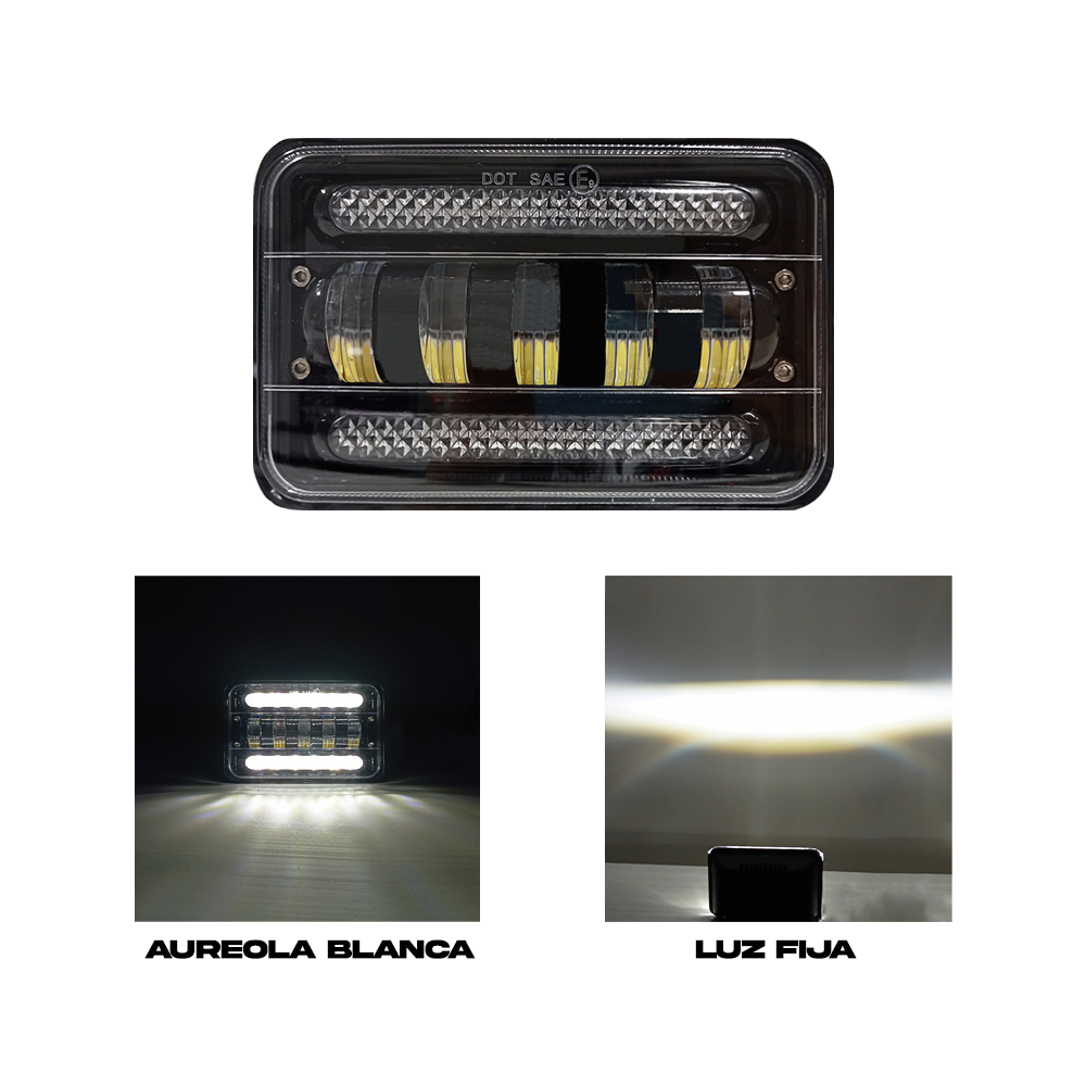 OFF ROAD FARO DE LED UNIVERSAL LUZ MULTILED BLANCA CON FUNCION ALTA Y BAJA  9V-36V 80 WATTS  MEDIDAS 5" - 9