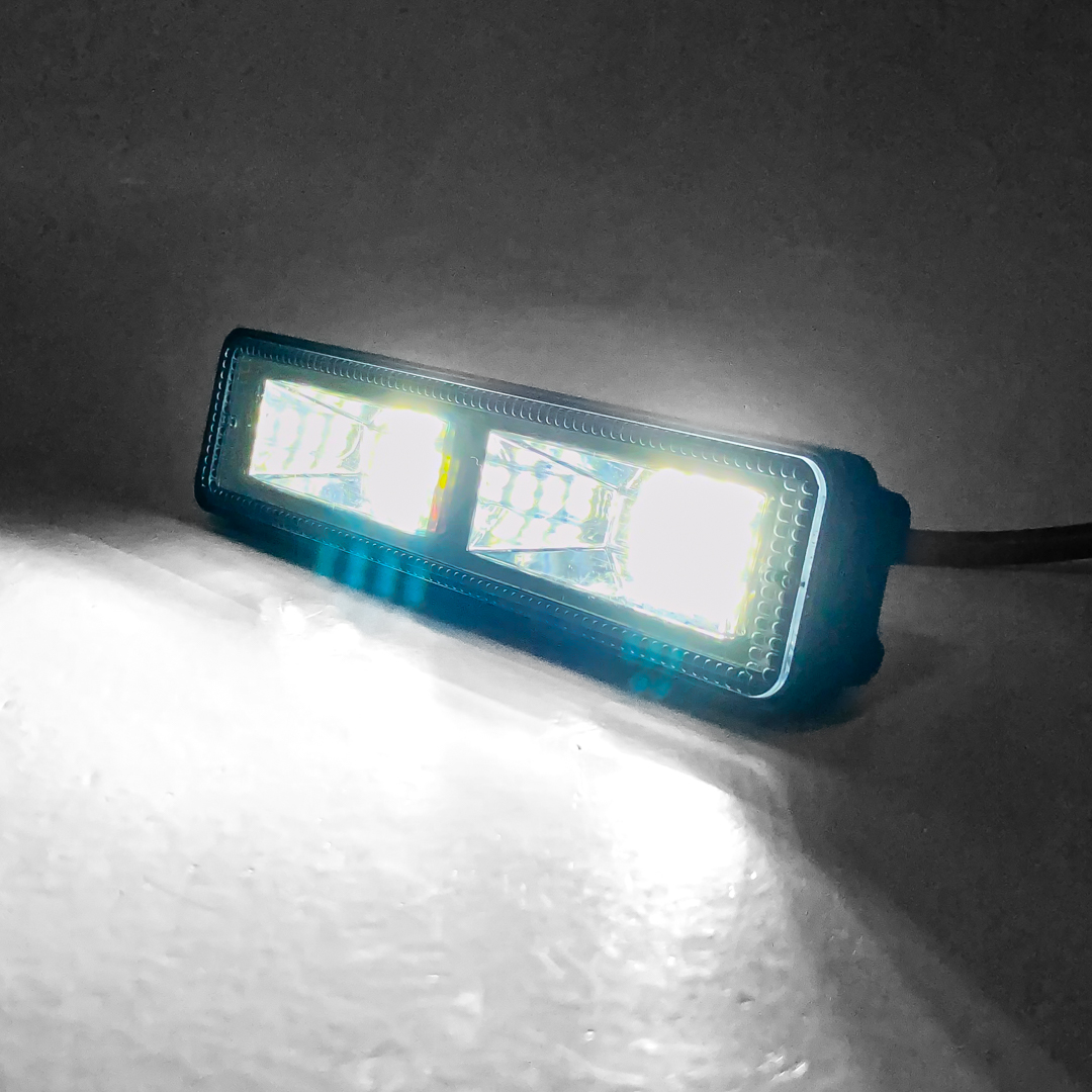 OFF ROAD FARO DE LED FARO DE LED RECTANGULAR - MICRO CHIP 18 LED  CADA UNO BLANCO 15.5X4.3X4.1CM DUAL FLASH - 6