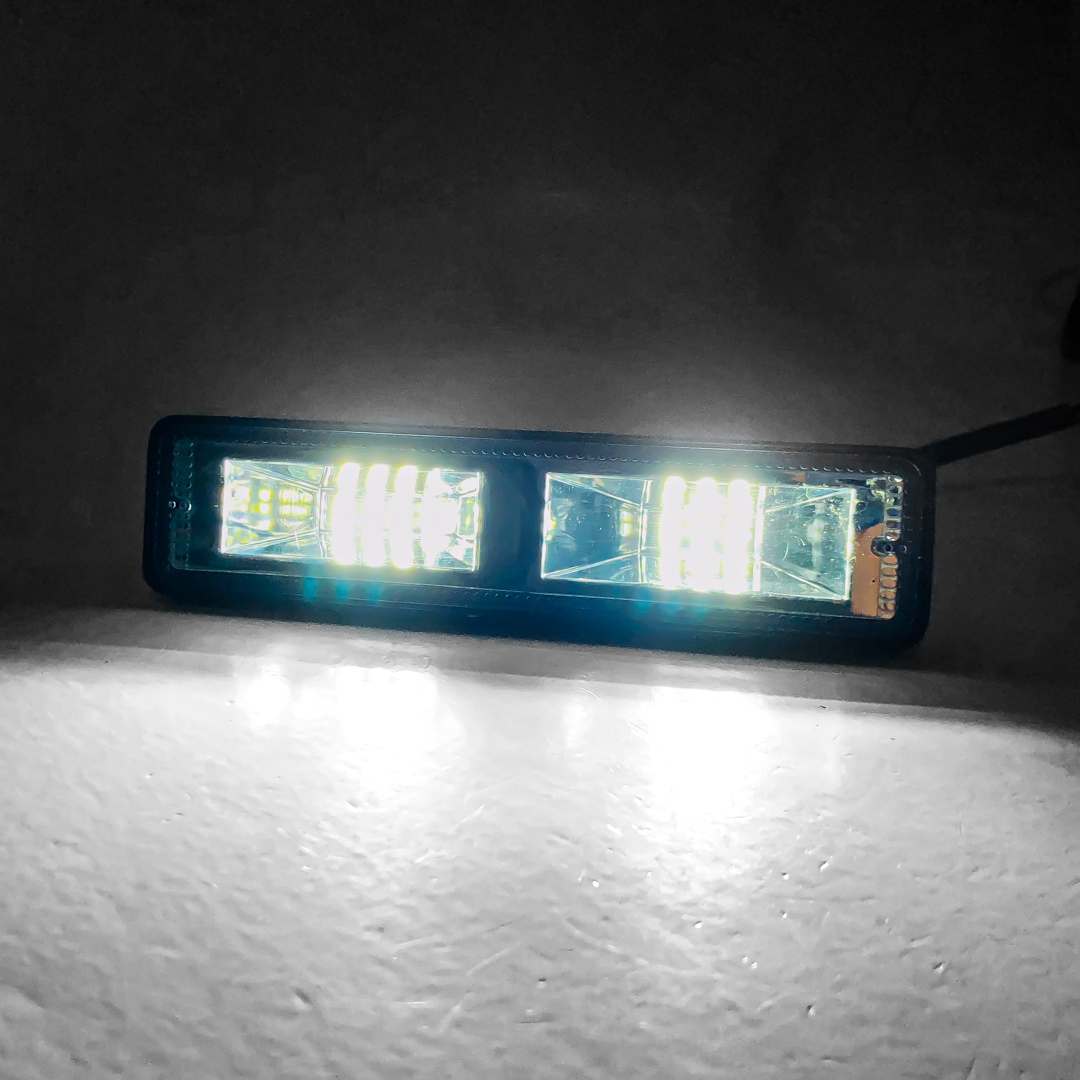 OFF ROAD FARO DE LED FARO DE LED RECTANGULAR - MICRO CHIP 18 LED  CADA UNO BLANCO 15.5X4.3X4.1CM DUAL FLASH - 7
