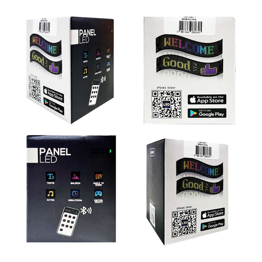 PANEL LED RGB 1536 LEDS l 16*96 PIXELES MEDIDAS 12 X 60 cm 12V / 24V CONEXION USB BLUETOOTH CON APP Y CONTROL REMOTO - 8