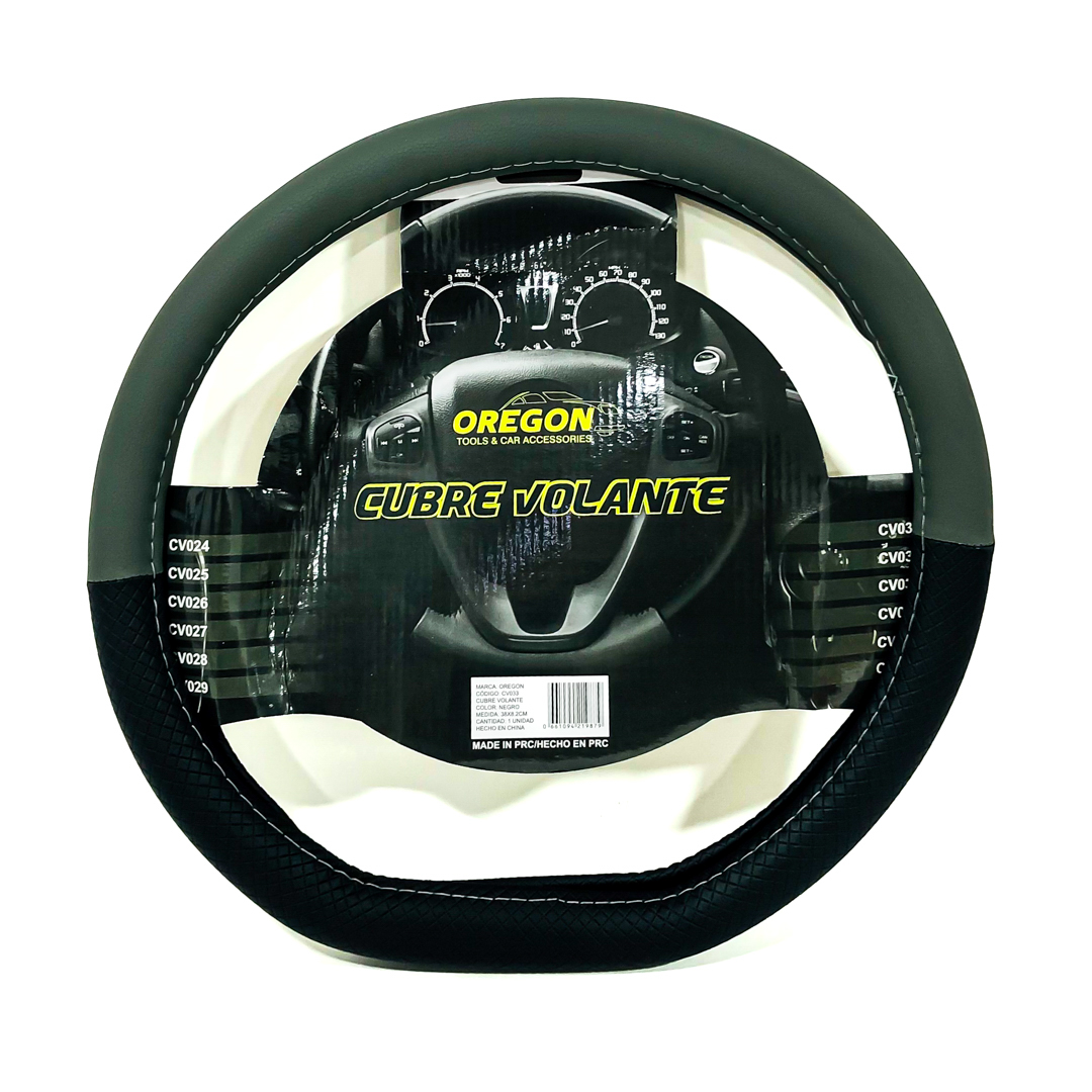 CUBRE VOLANTE CUERO SINTENTICO PREMIUM DEPORTIVO CHATO NEGRO 38CM CANTIDAD POR CAJA MASTER 25