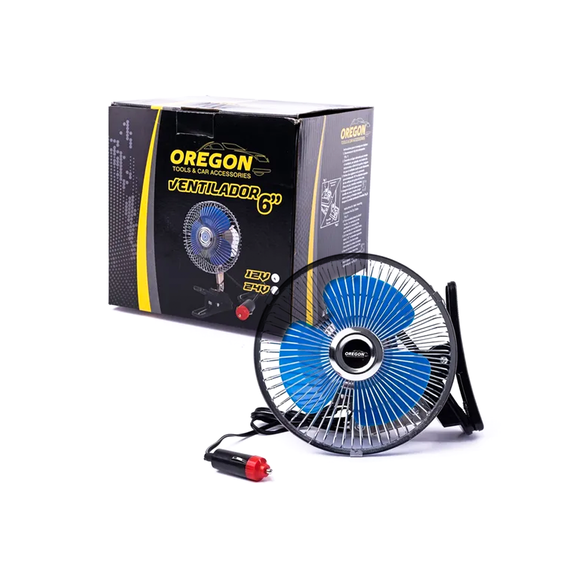 VENTILADOR VENTILADOR METALICO 6 12V UNIVERSAL CON CLIP PLATEADO 6 DIAMETRO 180MM CANTIDAD POR CAJA 12 - 9