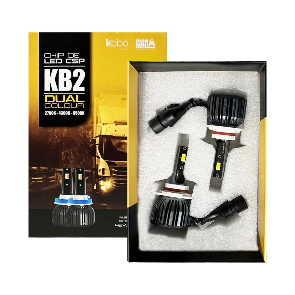 OFF ROAD KIT DE LED DOB GTX DUAL COLOUR 24V BLANCO + AMBAR 9006 30000LM 42 WATTS CHIP DOB COOLER GTX ULTIMA GENERACOON ORIGEN ALEMAN USO ESPECIAL 24V - 6