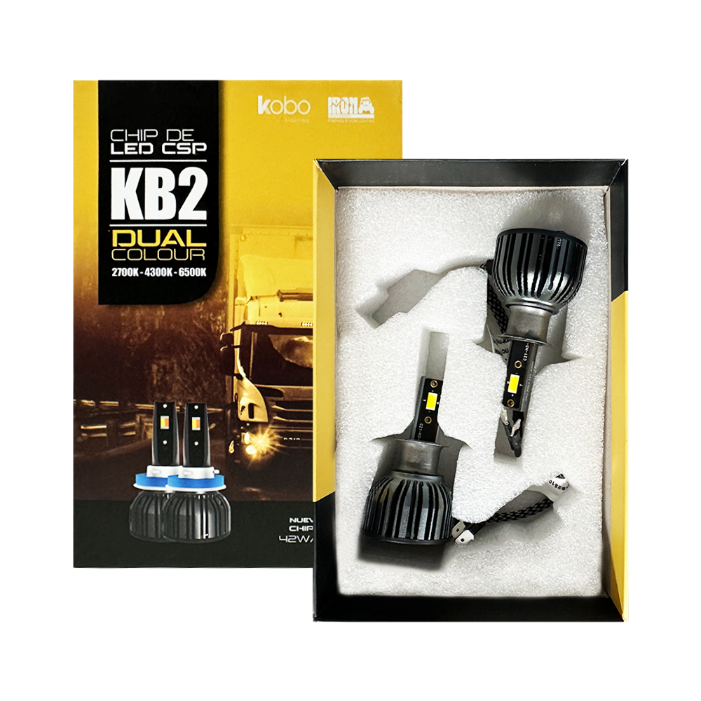 OFF ROAD KIT DE LED DOB GTX DUAL COLOUR 24V BLANCO + AMBAR H3 30000LM 42 WATTS CHIP DOB COOLER GTX ULTIMA GENERACOON ORIGEN ALEMAN USO ESPECIAL 24V - 5