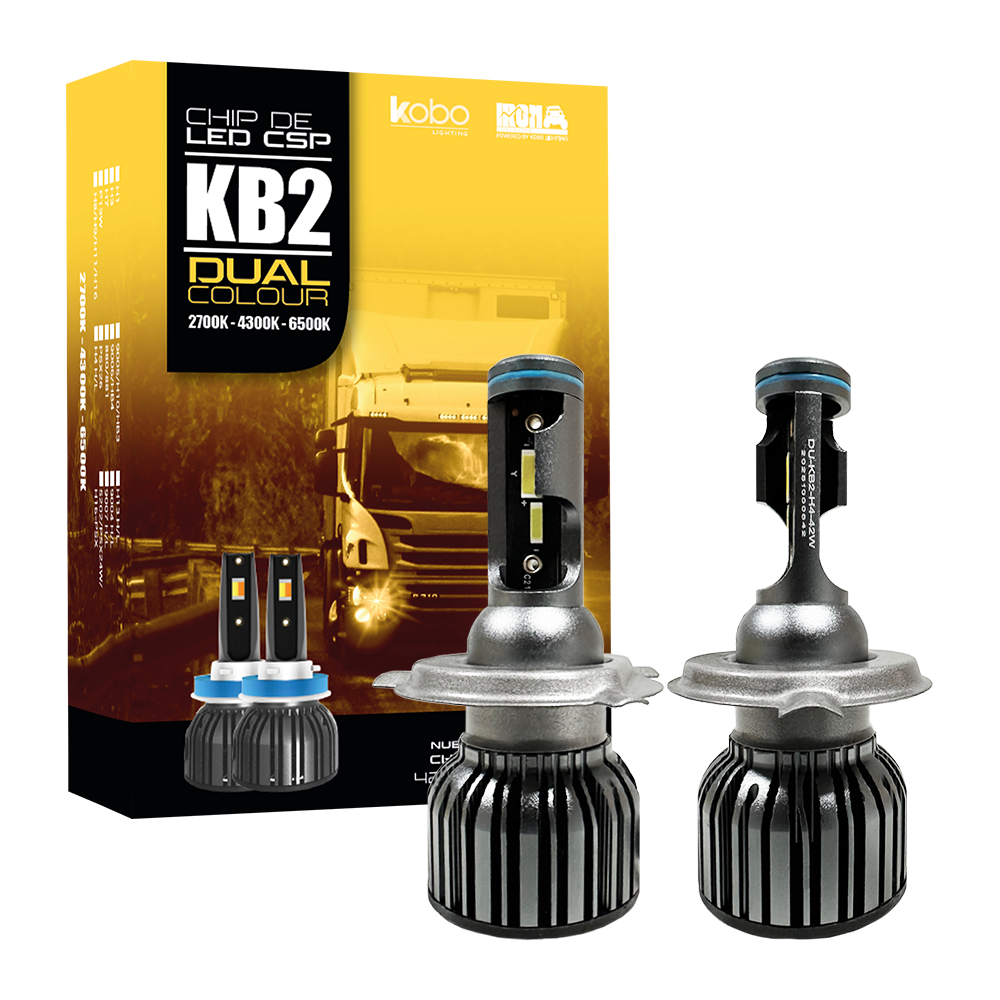 OFF ROAD KIT DE LED DOB GTX DUAL COLOUR 24V BLANCO + AMBAR H4 30000LM 42 WATTS CHIP DOB COOLER GTX ULTIMA GENERACOON ORIGEN ALEMAN USO ESPECIAL 24V CANTIDAD POR CAJA MASTER 50