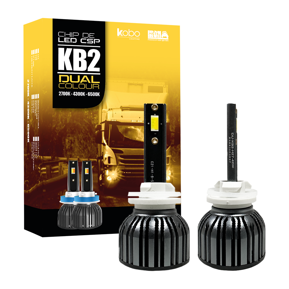 OFF ROAD KIT DE LED DOB GTX DUAL COLOUR 24V BLANCO + AMBAR H27 30000LM 42 WATTS CHIP DOB COOLER GTX ULTIMA GENERACOON ORIGEN ALEMAN USO ESPECIAL 24V