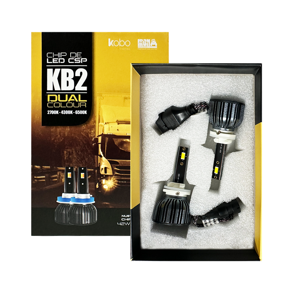 OFF ROAD KIT DE LED DOB GTX DUAL COLOUR 24V BLANCO + AMBAR H27 30000LM 42 WATTS CHIP DOB COOLER GTX ULTIMA GENERACOON ORIGEN ALEMAN USO ESPECIAL 24V - 5