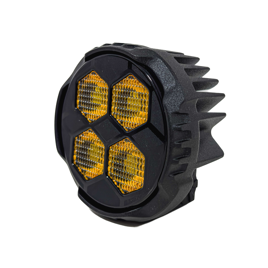 OFF ROAD FARO DE LED UNIVERSAL REDONDO 3,1" - 40 WATTS - 4 CHIPS LED OSRAM LP/HF - 12V/24V COLOR AMBAR - 2