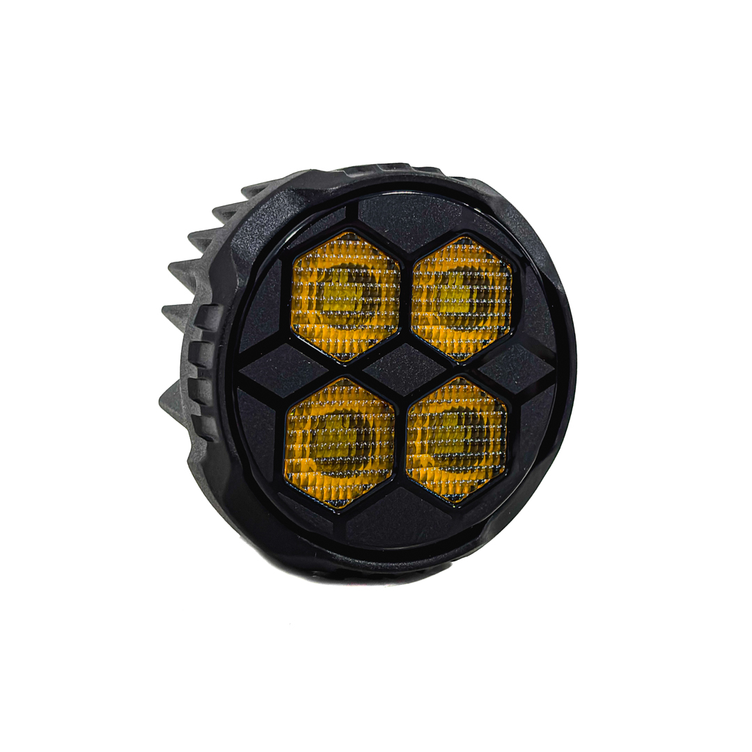 OFF ROAD FARO DE LED UNIVERSAL REDONDO 3,1" - 40 WATTS - 4 CHIPS LED OSRAM LP/HF - 12V/24V COLOR AMBAR - 3